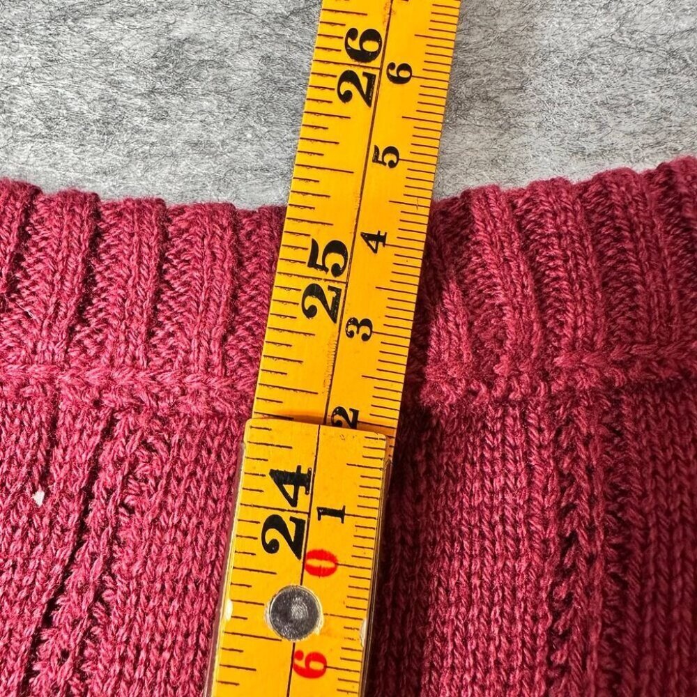 Arizona Jr. Sweater Womens 2X XXL Cable Knit V-Neck Colorblock Cabernet‎ Red - Picture 3 of 6
